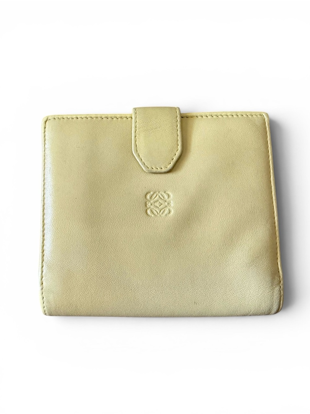 ✨LOEWE Anagram Yellow Calfskin Leather Bifold Compact Wallet